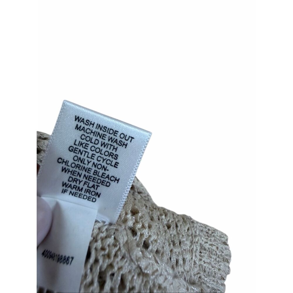 Croft & Barrow NWOT Crochet Open Front Short Sleeve Knit Shrug Cream Size XL - Picture 8 of 9